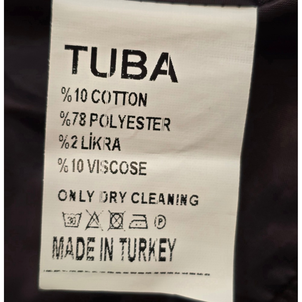 Tuba Butik Womens Black Faux Leather Cropped Moto Biker Jacket Belted Size Large - Picture 9 of 10